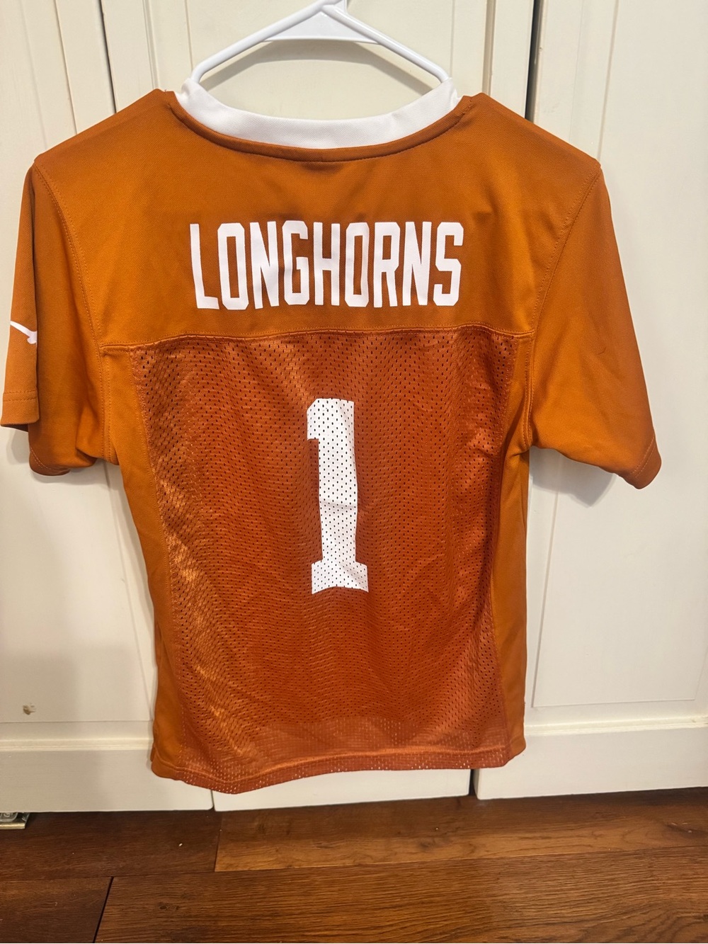Rivalry Threads Kids Longhorns Jersey in Burnt Orange with White